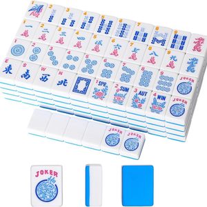 Mahjong Americano Mini, Mahjong de Viaje Portátil, Mahjong Pequeño con Fichas de Mahjong de Manivela, Estilo Americano, Tarjeta G - Product Image 4