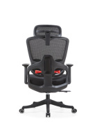 Chaise de bureau ergonomique à dossier haut en maille avec appui-tête réglable, dossier inclinable et repose-pieds rétractable
