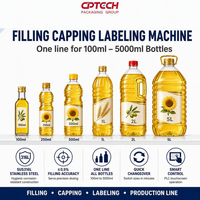 Machine de remplissage, de bouchage et d'étiquetage entièrement automatique CPTECH pour huiles comestibles, végétales, d'olive et de palme en bouteille