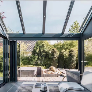 Aluminium #68 2.0mm Anti Pince Mains Rupture Thermique Lourd Allemagne Quincaillerie 6mm + 15A + 6mm Double Verre Trempé Porte Bi-Pliante - Product Image 2