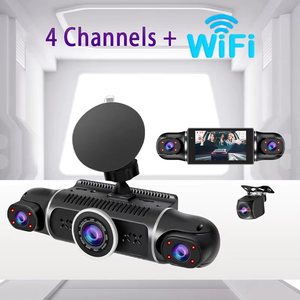 Đầy đủ HD 1080P 4 máy ảnh kênh Car DVR Hệ thống an ninh từ xa ứng dụng điện thoại bãi đậu xe Màn hình <span class=keywords><strong>Wifi</strong></span> GPS 4 ống kính Dash Cam cho xe - Product Image 2