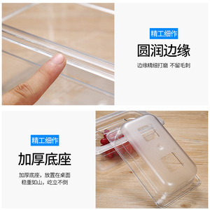 Rectangular Food Container With Flip Top Lid Transparent Plastic Serving Tray For <b>Milk</b> Tea Shops Jam <b>Box</b> Storage - Product Image 2