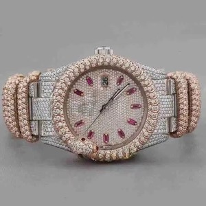 Reloj de Pulsera de Acero Inoxidable con Diamantes Moissanite de Proveedor Indio, con un Brillo Brillante, para Uso Diario de Hombres y Mujeres - Product Image 6