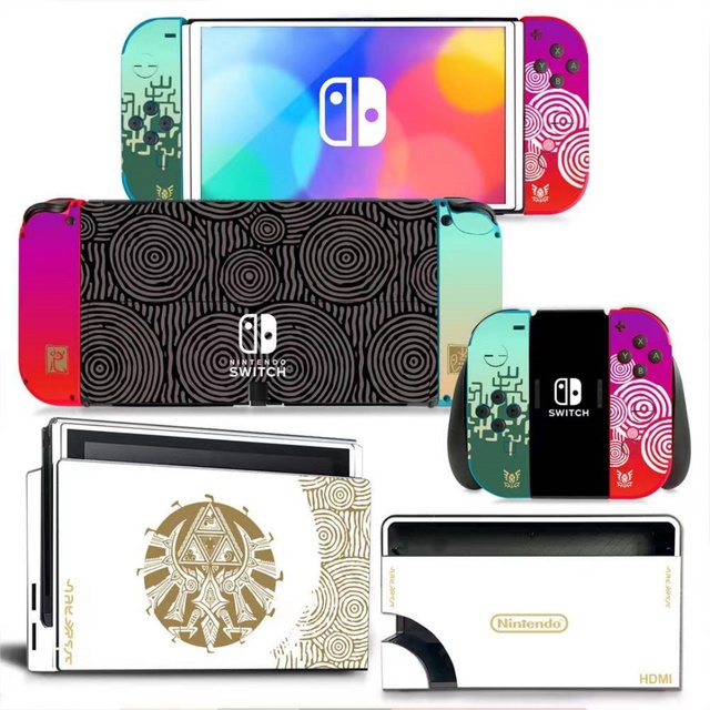 Multi-Color PVC Protective Stickers & Skins for for OLED Console & Joy-Con Universal Compatibility