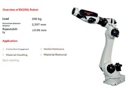 Robot Kawasaki BX200L 6 axes haute performance - Charge utile de 200 kg, contrôleur E02, PLC, manutention de matériaux/palettisation/soudage par points