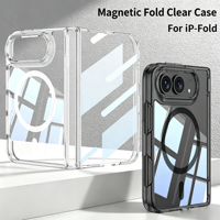 Coque de téléphone magnétique transparente pour iPhone 18 Duo Fold, protection antichoc, coque pliable transparente