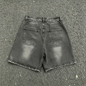 Shorts de Mezclilla para Hombre, Estilo Cargo, Cintura Media, Desgastados, con Bordes Crudos, Casuales, para Verano - Product Image 3