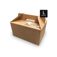 Caja de Cartón Corrugado Versátil con Asa, Tamaño Personalizado, Multiusos, para Empaque de Regalos, Ropa, Accesorios y Artículos Diarios