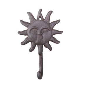 Crochets muraux décoratifs <span class=keywords><strong>vintage</strong></span> en fonte soleil et lune pour manteau, écharpe, sac, serviette, clé, casquette - Product Image 1
