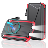 Chargeur portable solaire en plastique à clapet 20000 mAh grande capacité pour extérieur avec câble intégré et charge rapide sans fil 15W