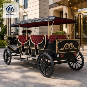 Buggy de luxe Huajia électrique en acier blanc, sièges gris, 2 rangées, pour transport VIP touristique, club de campagne et visites immobilières - Product Image 4