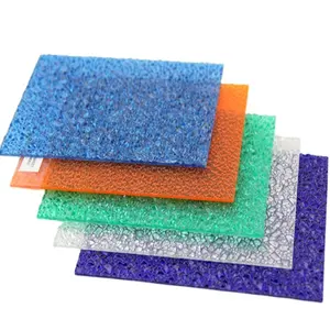 Ücretsiz örnek çevre dostu uv özelleştirilmiş elmas kabartmalı plastik polikarbonat PC plaka levha panel pc kabartmalı levha