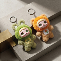 Yüksek Kaliteli Estetik Kawaii Vinil Yüzlü Peluş Tavşan Bebek Yumuşak Dolgulu Tavşan Anahtarlık Gençler İçin Sırt Çantası Süsü