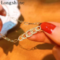 Longshine Jewelry Retaining Ring Trendy Style 18k Gold Dazzling Diamond Bracelet for Women