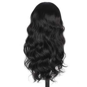 Perruque synthétique noire transparente à dentelle frontale, longue, bouclée, soyeuse, lisse, ondulée, petite perruque frontale à dentelle pour femmes - Product Image 2