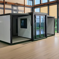 Maisons Conteneurs Pliantes Préfabriquées Intégrées à Double Aile Extensible Contemporaines 40 pieds 20 pieds pour Bureau Chambre Hôtel Export International