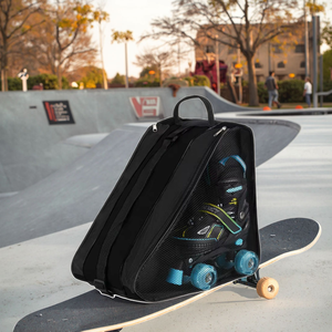 Sac de skate à bandoulière tendance avec fermeture éclair, en tissu Oxford respirant et doublure en polyester pour le rangement des chaussures à roulettes - Product Image 3