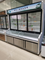 Vitrine Réfrigérée de Supermarché avec Porte en Verre, Réfrigérateur pour Fruits et Légumes, Congélateur Commercial Vertical