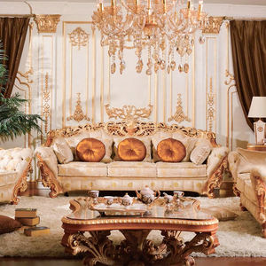 أريكة متعددة الأشخاص كلاسيكية كلاسيكية كلاسيكية منحوتة فيلا منحوتة فخمة لغرفة المعيشة بتصميم عصري مملوء بالإسفنج - Product Image 1