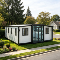 Maison conteneur de luxe à assemblage rapide, mobile, entièrement meublée, 20FT 40FT, 2 chambres, 1 salle de bain, avec porte coulissante pour le Canada
