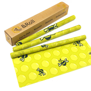 Emballage alimentaire réutilisable écologique non toxique en cire de soja biologique et cire d'abeille, 1 mètre, rouleaux d'emballage alimentaire en cire d'abeille 33*100cm - Product Image 1