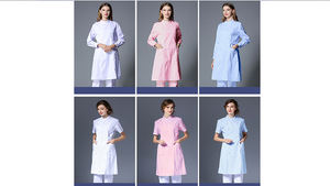 Bata blanca personalizada para médico y enfermera, logo <span class=keywords><strong>bordado</strong></span> gratis, 2021 - Product Image 2