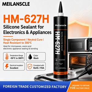Scellant silicone RTV haute température HM-627H, durcissement neutre, résistant à la chaleur, adhésif <span class=keywords><strong>pour</strong></span> la construction, l'électronique, les fours, 300 ml - Product Image 5