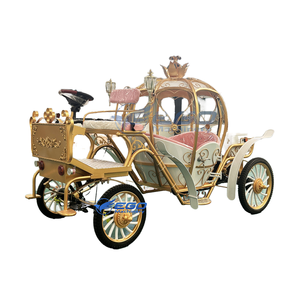 Carruaje de Lujo para Boda con Forma de Calabaza y Caballos, Carroza de Calabaza Dorada Personalizada - Product Image 1