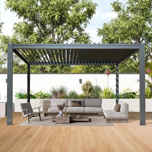 Pérgola 6x3 con Techo Retráctil, Diseño Personalizado de Aluminio, Grado Comercial, Resistente, para Exteriores, Balcón, Iluminación LED Motorizada - Product Image 2