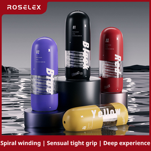 Realistic Manual Male Masturbation Cup with Soft Texture 4.4in Depth Waterproof & Transparent <b>Masturbator</b> for Penis Training - Product Image 5