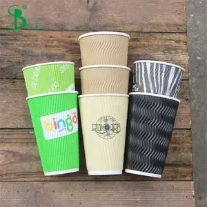 Wholesale Paper Cup Manufacturers Single Wall Takeaway Custom Coffee Paper Cup With Lids