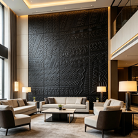 Panneau mural décoratif en MDF gravé CNC géométrique de couleur personnalisée, panneau décoratif pour l'intérieur des hôtels
