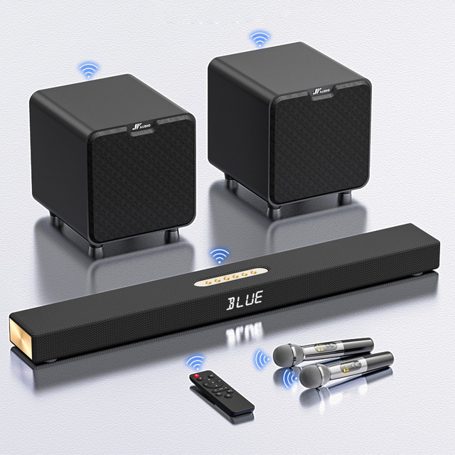2.2CH Soundbar Digital Speaker 500W Wireless System Digital Amplifier with DSP TV Digital System with Wireless Microphone