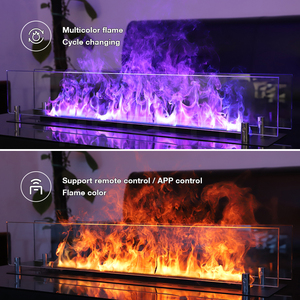 MEISU.CH Lámpara <span class=keywords><strong>LED</strong></span> con <span class=keywords><strong>efecto</strong></span> de llama moderna, <span class=keywords><strong>chimenea</strong></span> eléctrica digital larga de vidrio con atomizador de agua - Product Image 4