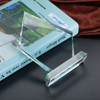 Vente en gros 2021 Trophées en cristal clair Prix de sublimation Artisanat Prix de plaque de verre vierge bon marché pour l'entreprise Autres métiers de cristal