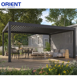 Pérgola de lujo moderna para exteriores Pabellón independiente a prueba de viento de aluminio para exteriores <span class=keywords><strong>con</strong></span> cortina a prueba de viento - Product Image 3