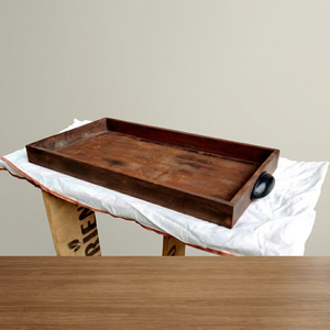 Bandeja de Servir de Madera Rectangular Hecha a Mano con Diseño Minimalista Pulido de Color Sólido para Uso en el Hogar y la Cocina - Product Image 1