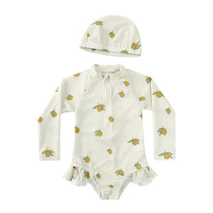 Nuevo traje de baño de una pieza de secado rápido Ins Sunscreen para niñas lindas con mangas largas traje de baño para bebés para niños - Product Image 1