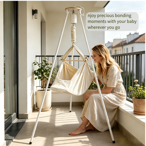 Cuna Eléctrica Portátil para Bebé con Soporte de Trípode, Control por Aplicación, 100% Algodón, Columpio Automático para Bebés de 0 a 18 Meses - Product Image 2