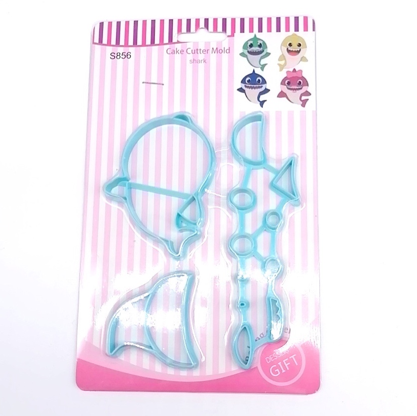 Лидер продаж, Пластиковая форма для печенья и помадки в форме акулы для малыша, форма для печенья, принадлежности для украшения тортов, набор инструментов