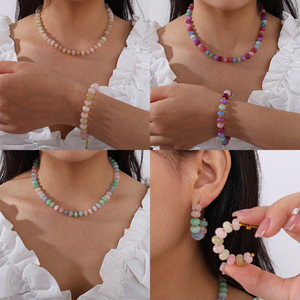 Colorful Natural Stone Bead <b>Bracelet</b> Set For Women Light Luxury Style Gift Jewelry - Product Image 4