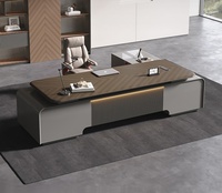 Meubles de bureau de luxe de haute qualité sur mesure, bureau en bois en forme de L moderne, table de direction convertible pour le bureau du patron