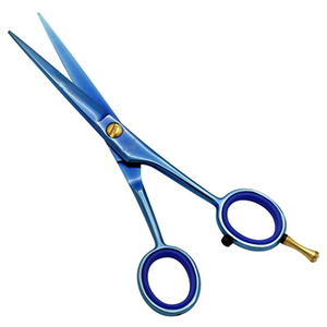 High Quality Titanium Blue Coated Scissors Size 6 Professional Hairdressing Barber Razor Edge Salon Hair Cutting <b>Shears</b> Durable - Product Image 1