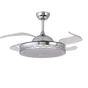 <span class=keywords><strong>Ventilador</strong></span> de <span class=keywords><strong>techo</strong></span> de cristal, luz invisible, retráctil, plegable, jaula de CC, con interruptor de control remoto de luz, 220v, para Baño - Product Image 1