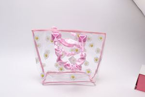 กระเป๋าหิ้วพีวีซีใสลายดอกเดซี่แบบเปิดได้ กันน้ำ พกพาสะดวก ใช้ซ้ำได้ เหมาะสำหรับฤดูร้อน ฤดูใบไม้ร่วง ฤดูหนาว ฤดูใบไม้ผลิ ใช้ได้ทุกวัน ทำเองได้ สำหรับผู้หญิง - Product Image 3