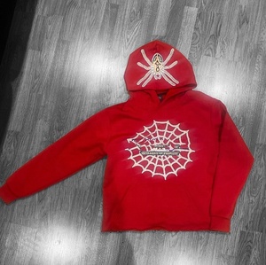 Hoodie Streetwear Vintage Unisexe <span class=keywords><strong>en</strong></span> Coton Épais avec Logo Personnalisé, Strass, Épaules Tombantes, Coupe Boxy et Motif Araignée - Product Image 2