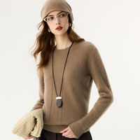 Pull en cachemire de haute qualité, mélange de laine, col rond personnalisé, manches longues, couleur unie, fournisseur de pulls en cachemire