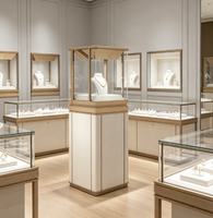 Vitrines de présentation de bijoux en acier inoxydable de luxe GZowin en gros, présentoirs de vente au détail avec éclairage LED, finition personnalisée de haute qualité