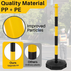 Delineatore del traffico Post riempibile Base di plastica stanchioni di strada coni di costruzione per parcheggio parcheggio custodito - Product Image 4