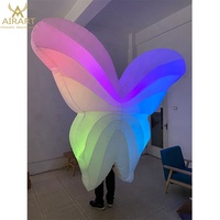 Papillon gonflable LED blanc pour activités estivales en plein air, décoration de fête, costume d'ailes d'animaux gonflables